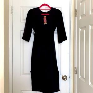 Black maternity dress.